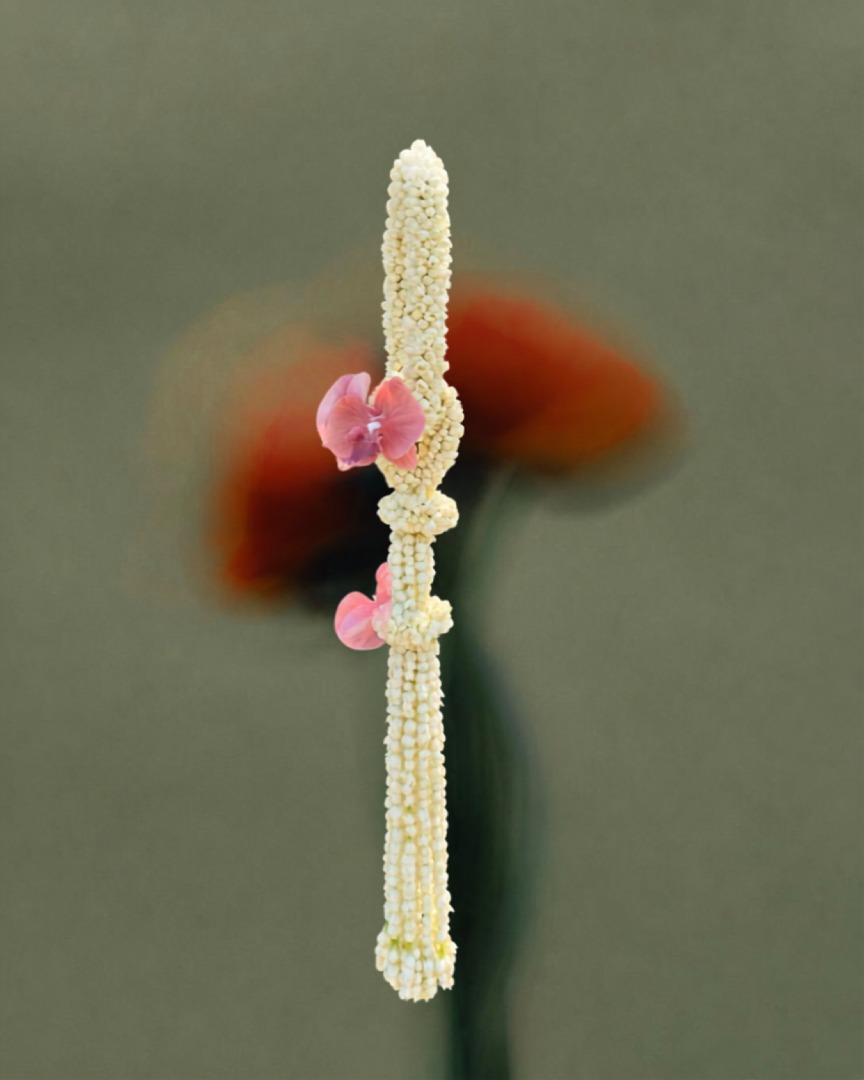 Gelang Melati Pengantin dengan Anggrek Artificial Pink